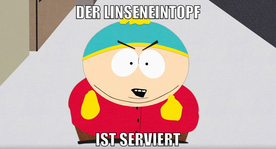 der linseneintopf ist serviert