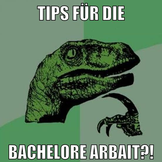 Tips für die bachelore Arbait?!