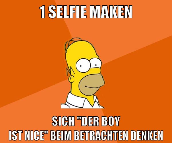 1 selfie maken sich "der boy ist nice" beim betrachten denken
