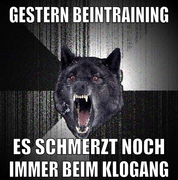Gestern beintraining es schmerzt noch immer beim klogang