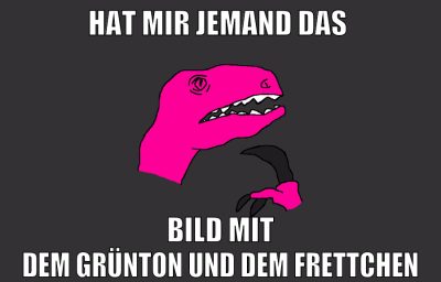 hat mir jemand das bild mit dem grünton und dem frettchen
