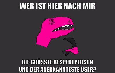 wer ist hier nach mir die größte respektperson und der anerkannteste user?