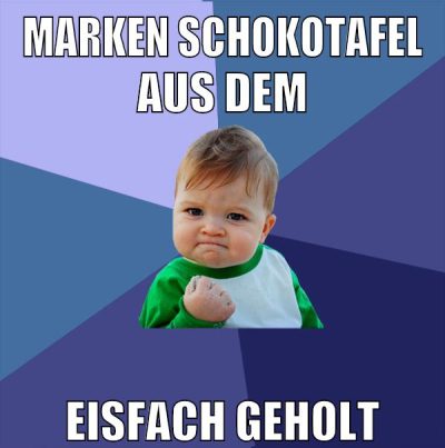 marken schokotafel aus dem eisfach geholt