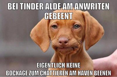 bei tinder alde am anwriten gebeent eigentlich keine bockage zum chattieren am haven beenen