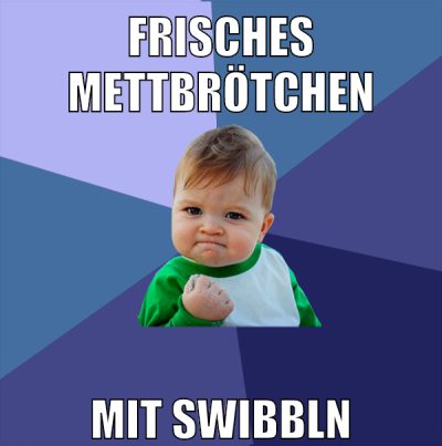frisches mettbrötchen mit swibbln
