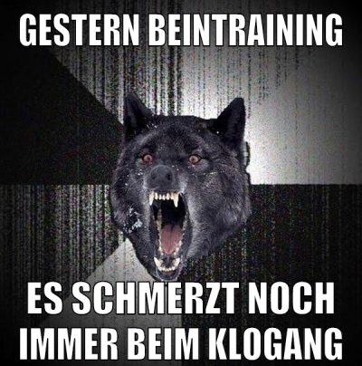 Gestern beintraining es schmerzt noch immer beim klogang