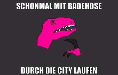 schonmal mit badehose durch die city laufen