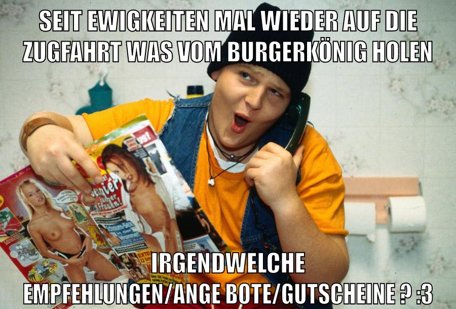 seit ewigkeiten mal wieder auf die zugfahrt was vom burgerkönig holen irgendwelche empfehlungen/angebote/gutscheine ? :3