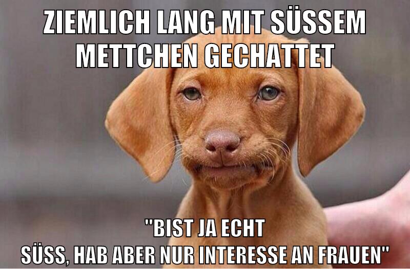 ziemlich lang mit süßem mettchen gechattet "bist ja echt süß, hab aber nur interesse an frauen"