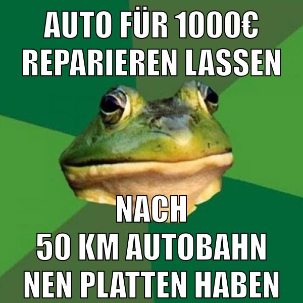 auto für 1000€ reparieren lassen nach 50 km autobahn nen platten haben