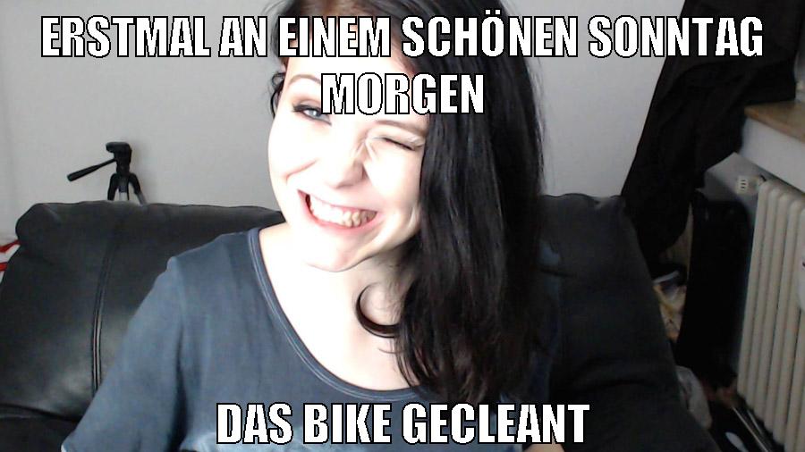 erstmal an einem schönen sonntag morgen das bike gecleant