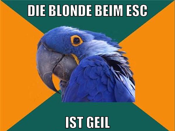 die blonde beim esc ist geil