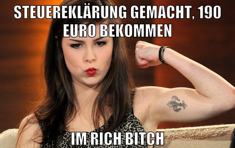 Steuereklärung gemacht, 190 EURO BEKOMMEN IM RICH BITCH