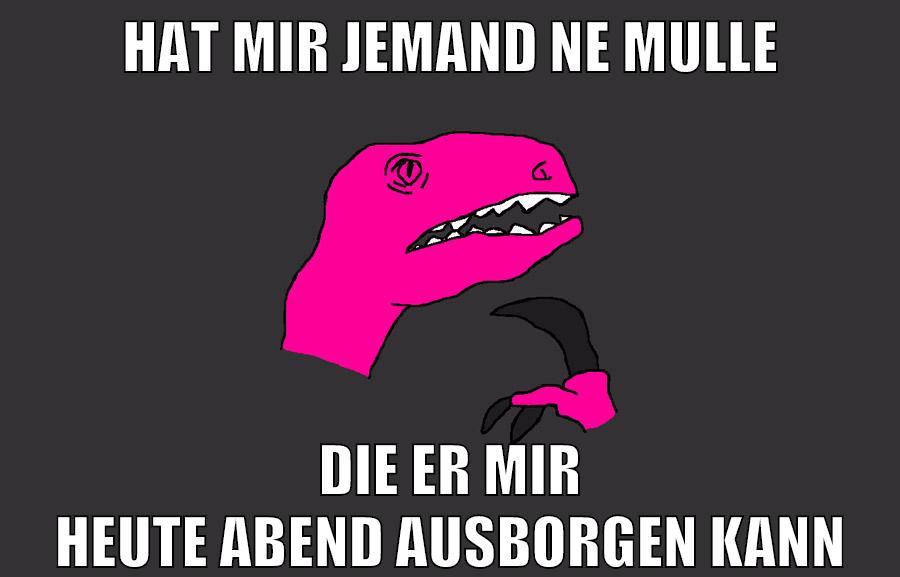 hat mir jemand ne mulle die er mir heute abend ausborgen kann