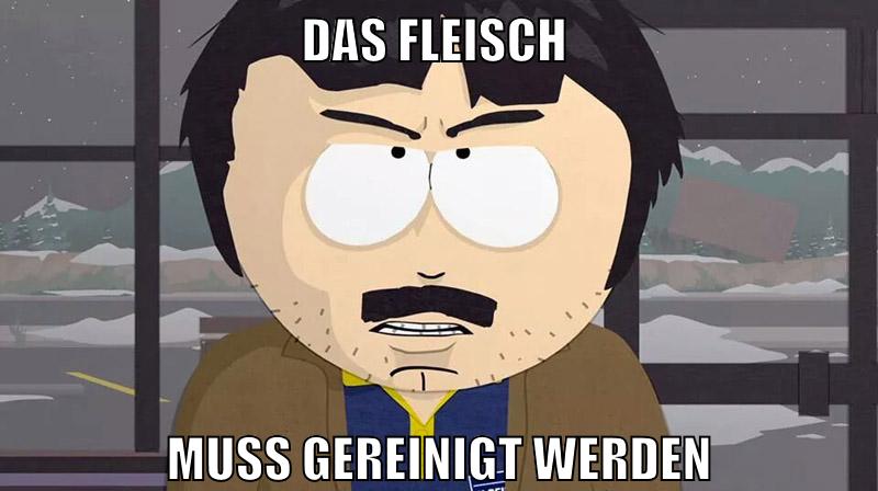 das fleisch muss gereinigt werden