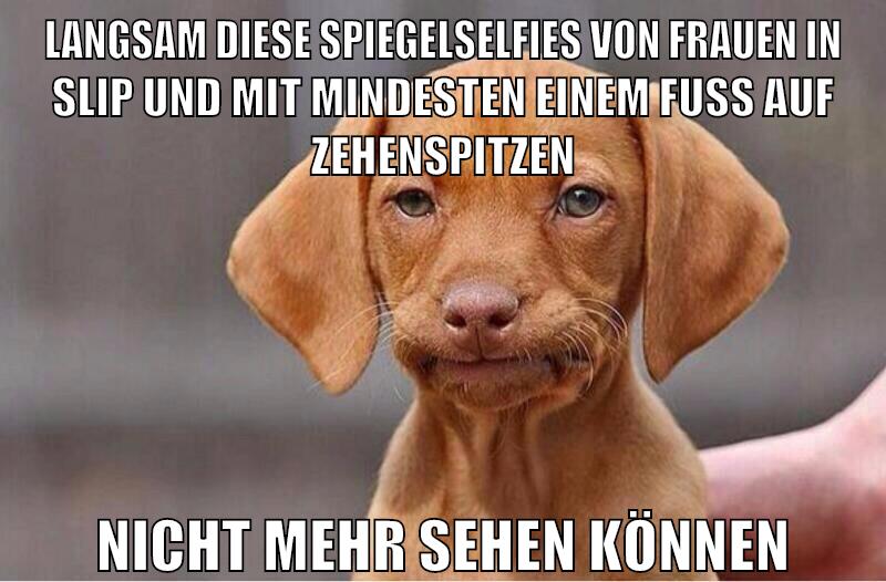 langsam diese spiegelselfies von frauen in slip und mit mindesten einem fuß auf zehenspitzen nicht mehr sehen können