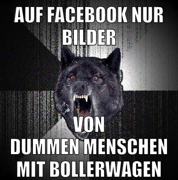 auf facebook nur bilder von dummen menschen mit bollerwagen