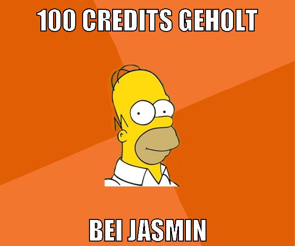 100 credits geholt bei jasmin
