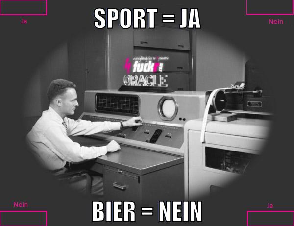 Sport = ja Bier = Nein