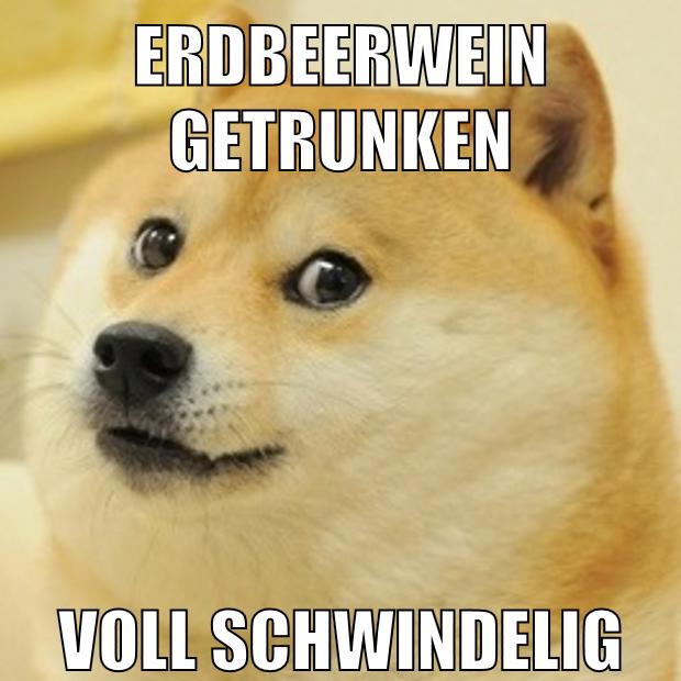 erdbeerwein getrunken voll schwindelig