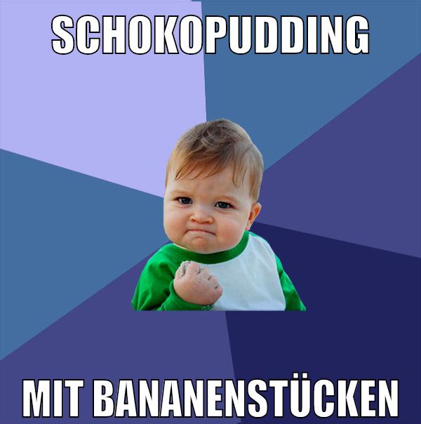 schokopudding mit bananenstücken