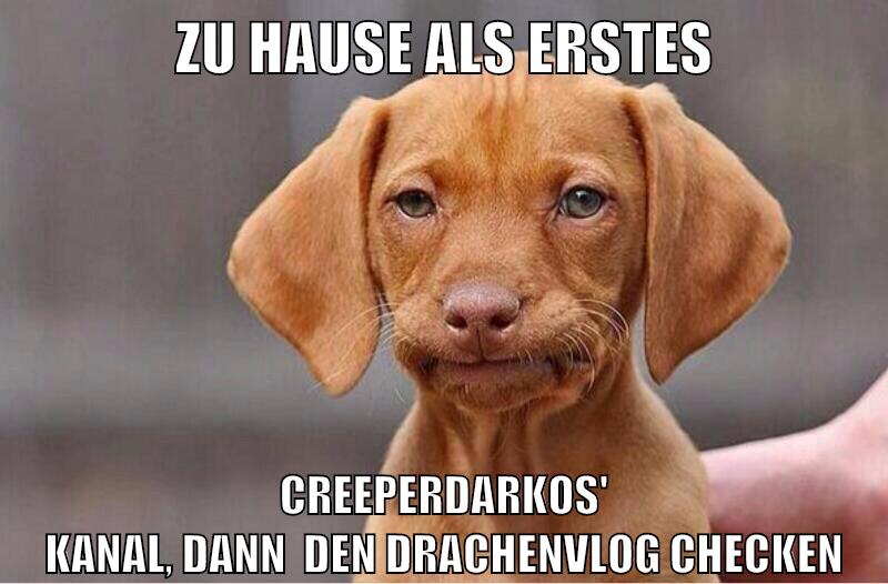 Zu Hause als Erstes creeperdarkos' kanal, dann  den drachenvlog checken