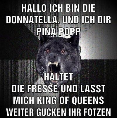 hallo ich bin die donnatella, und ich dir Pina popp HALTET DIE FRESSE UND LASST MICH KING OF QUEENS WEITER GUCKEN IHR FOTZEN
