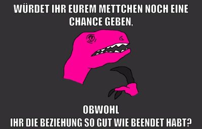 Würdet ihr eurem Mettchen noch eine Chance geben, obwohl ihr die Beziehung so gut wie beendet habt?