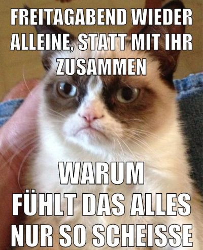 freitagabend wieder alleine, statt mit ihr zusammen warum fühlt das alles nur so scheiße
