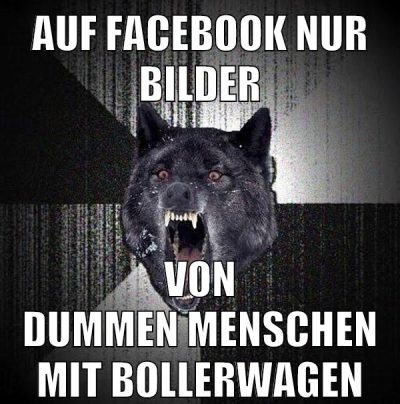 auf facebook nur bilder von dummen menschen mit bollerwagen