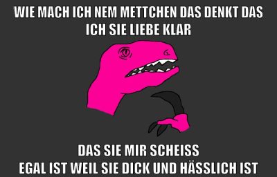wie mach ich nem mettchen das denkt das ich sie liebe klar das sie mir scheiß egal ist weil sie dick und häßlich ist