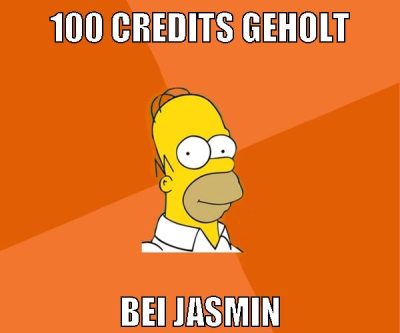 100 credits geholt bei jasmin