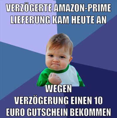 Verzögerte amazon-prime lieferung kam heute an wegen verzögerung einen 10 euro gutschein bekommen