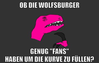 ob die wolfsburger genug "Fans" haben um die Kurve zu füllen?