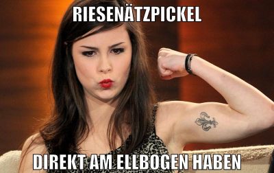 riesenätzpickel direkt am ellbogen haben