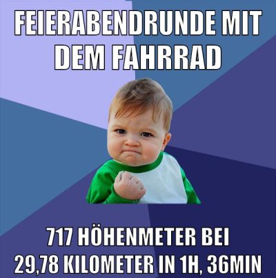 feierabendrunde mit dem fahrrad 717 höhenmeter bei 29,78 kilometer in 1h, 36min