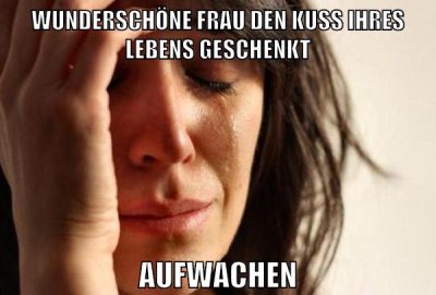Wunderschöne frau den kuss ihres lebens geschenkt aufwachen