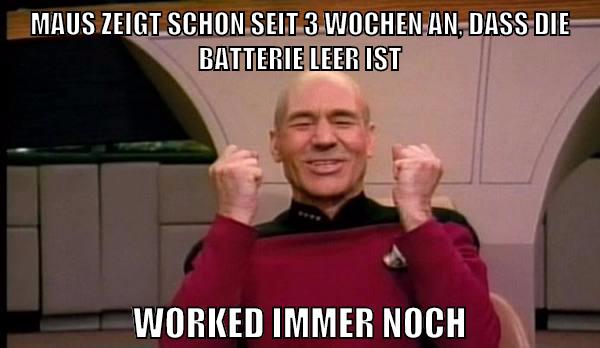 maus zeigt schon seit 3 wochen an, dass die batterie leer ist worked immer noch