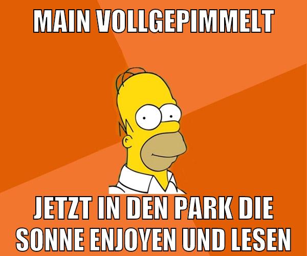 main vollgepimmelt jetzt in den park die sonne enjoyen und lesen