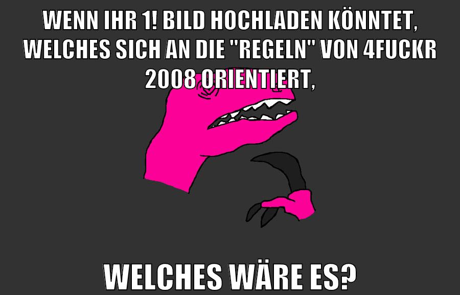 Wenn ihr 1! Bild hochladen könntet, welches sich an die "regeln" von 4fuckr 2008 orientiert, welches wäre es?