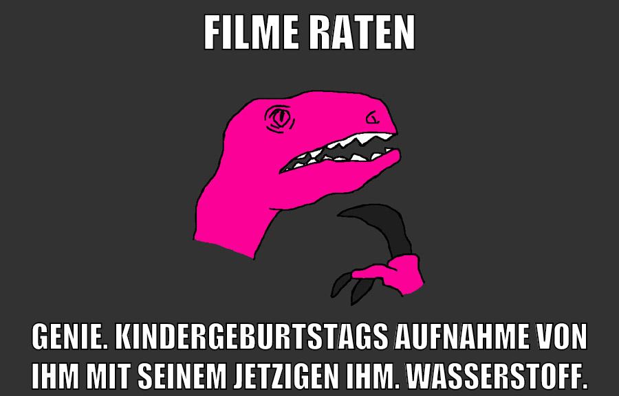 Filme raten Genie. Kindergeburtstagsaufnahme von ihm mit seinem jetzigen Ihm. Wasserstoff.