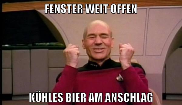 fenster weit offen kühles bier am anschlag
