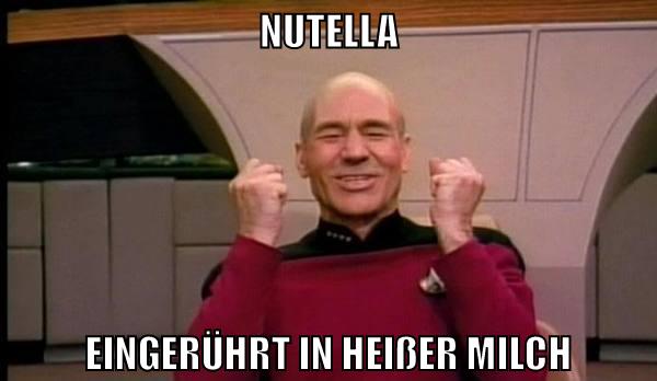 nutella eingerührt in heißer milch