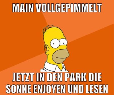 main vollgepimmelt jetzt in den park die sonne enjoyen und lesen