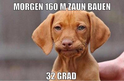 morgen 160 m zaun bauen 32 grad