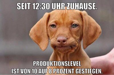 Seit 12:30 Uhr zuhause. Produktionslevel ist von 10 auf 8 Prozent gestiegen.