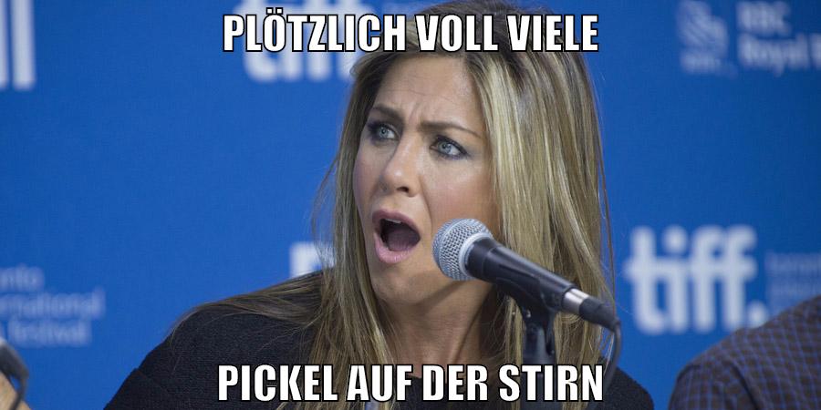 plötzlich voll viele pickel auf der stirn
