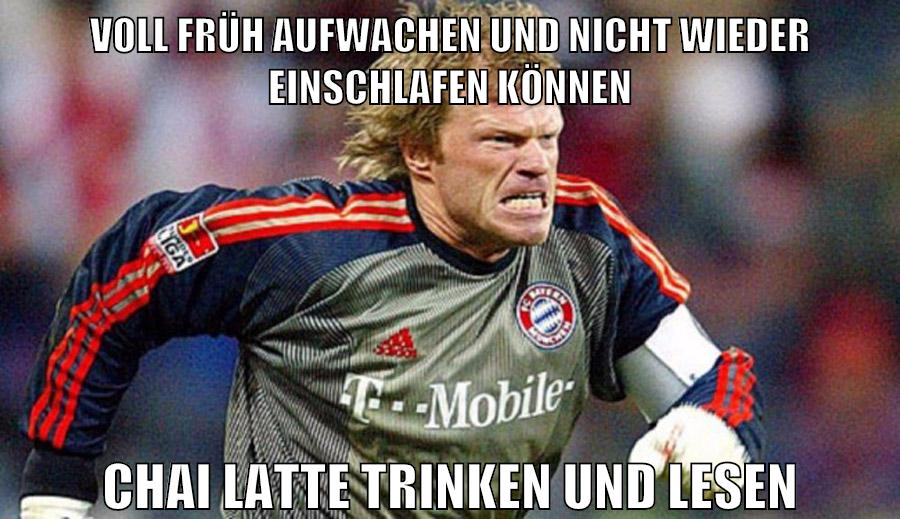 voll früh aufwachen und nicht wieder einschlafen können chai latte trinken und lesen