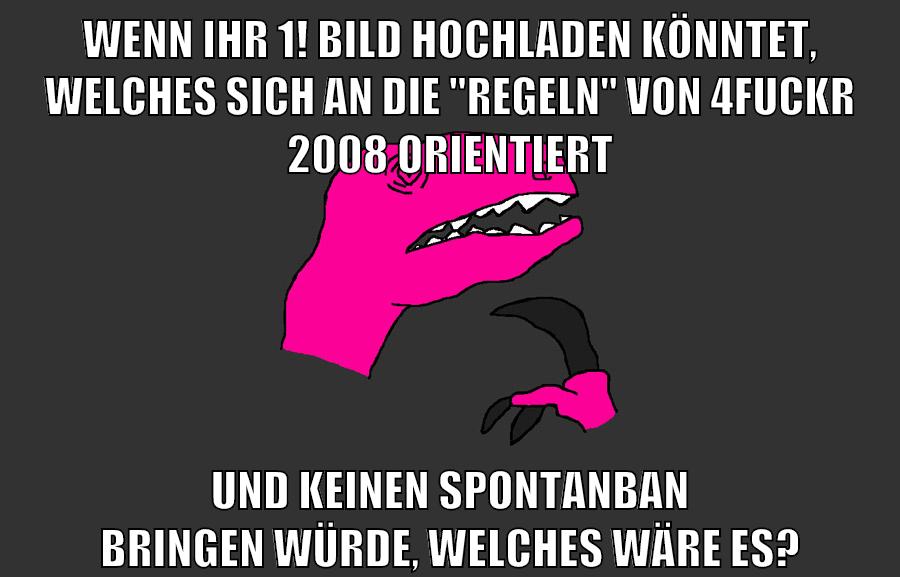 Wenn ihr 1! Bild hochladen könntet, welches sich an die "regeln" von 4fuckr 2008 orientiert und keinen Spontanban bringen würde, welches wäre es?