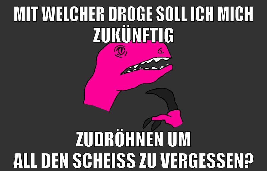mit welcher droge soll ich mich zukünftig zudröhnen um all den scheiß zu vergessen?